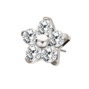 5-Petal Flower Titanium Threadless Pin