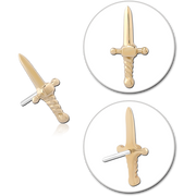Dagger GOLD THREADLESS PIN
