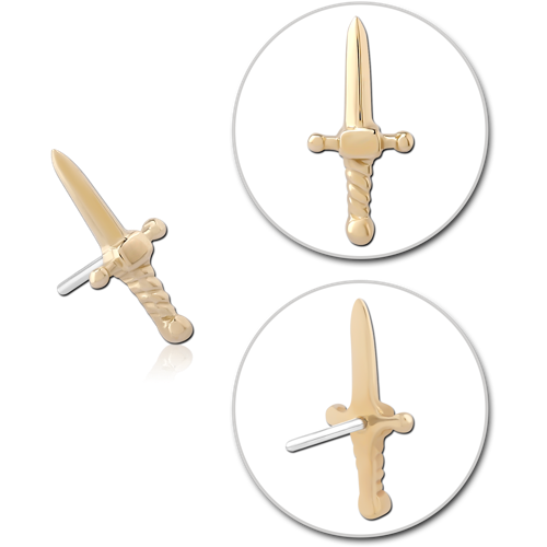 Dagger GOLD THREADLESS PIN