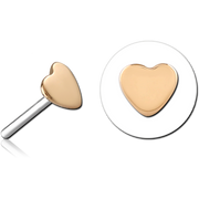 PLAIN HEART GOLD THREADLESS PIN