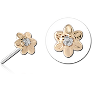 FLOWER GOLD THREADLESS PIN