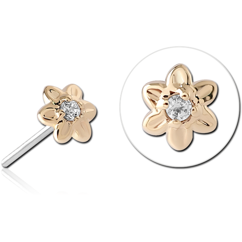 FLOWER GOLD THREADLESS PIN