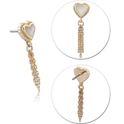 HEART DANGLE CHAIN GOLD THREADLESS PIN